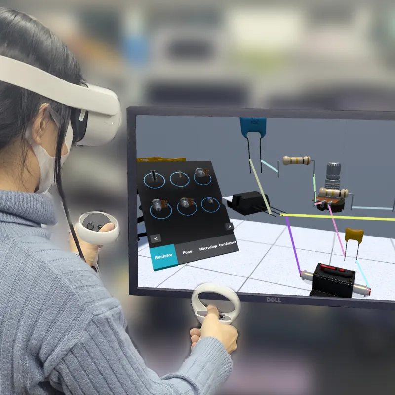 VR application for remote physical-computing education